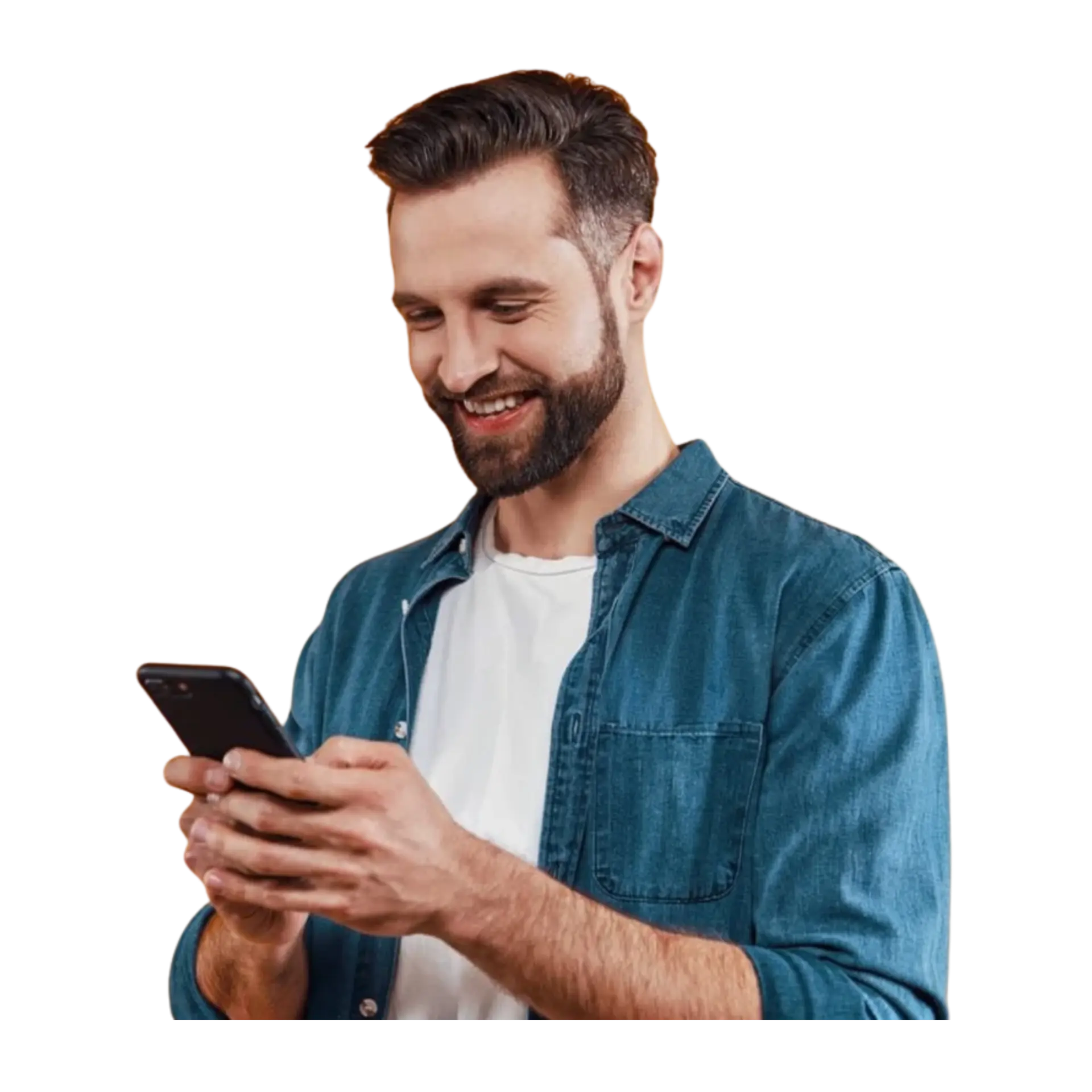 Student learning on his phone